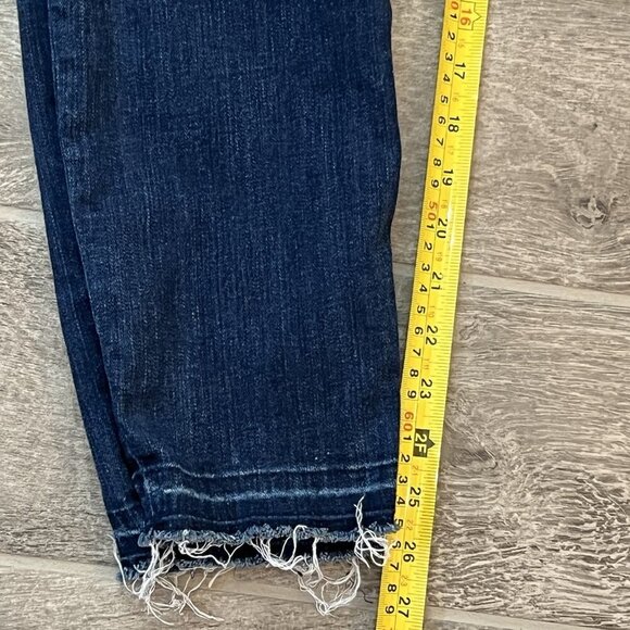 Hudson Womens Natalie Mid Rise Crop Denim Skinny Jeans Size 29 Dark Wash Raw Hem - Picture 12 of 12